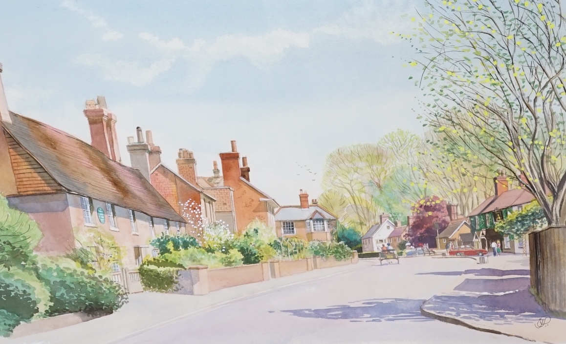 J.P., watercolour, 'High Street, East Hoathly', signed monograms, 35 x 52cm. Condition - good